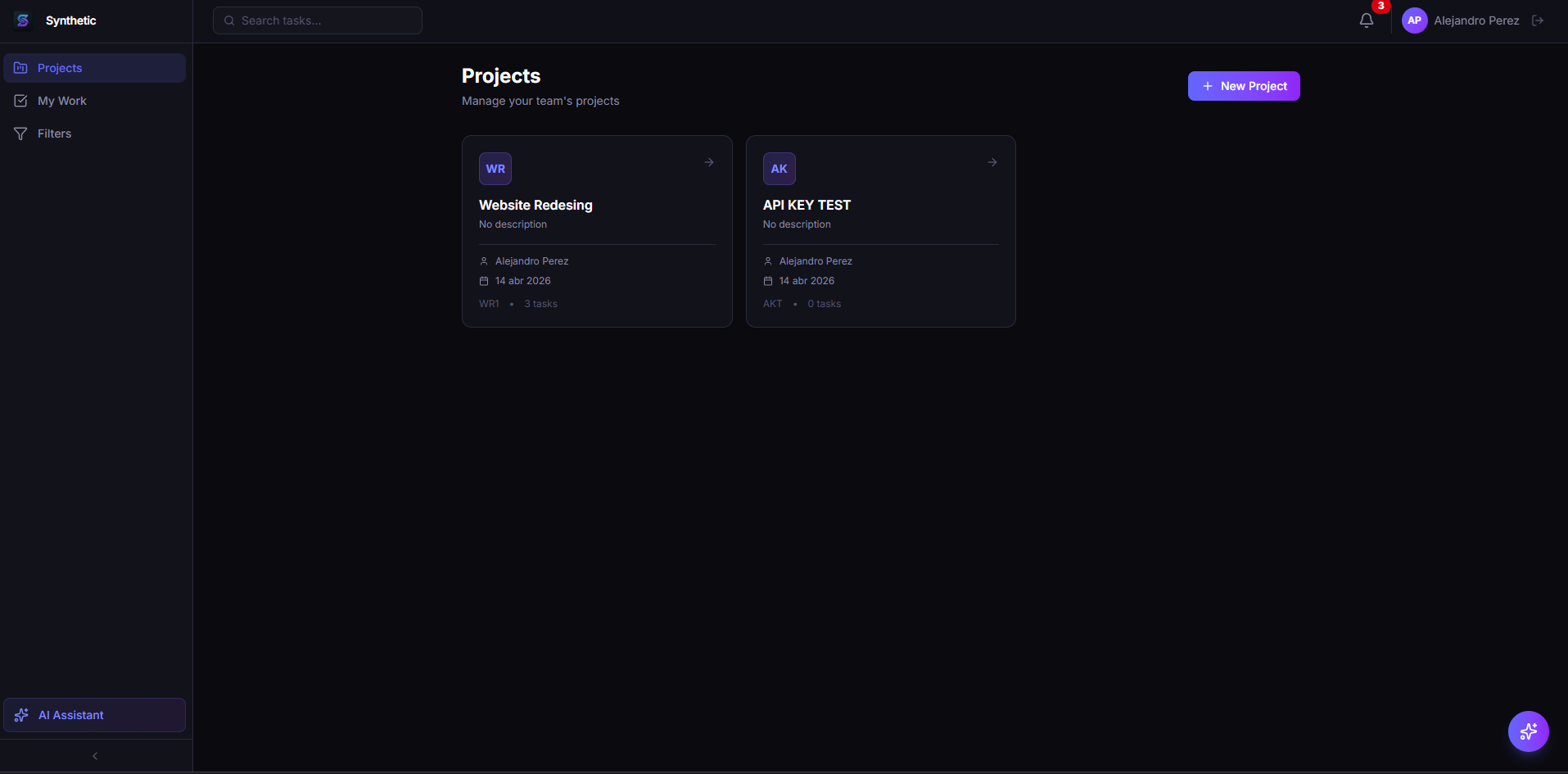 Gestión de Proyectos en Synthetic